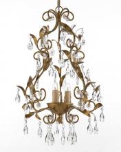 Gallery Lighting SCL1531 - 3 Lights Chandelier With Crystals Gold Finish