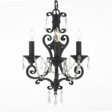 Gallery Lighting 614-3 - WROUGHT IRON CRYSTAL CHANDELIER