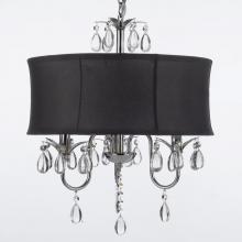 Gallery Lighting 834-3 black - Crystal Chandelier With Large Black Shade