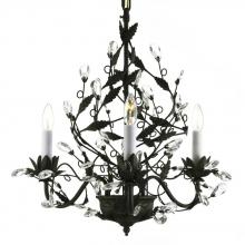 Gallery Lighting 208-3 black - WROUGHT IRON CRYSTAL CHANDELIERS