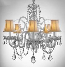 Gallery Lighting 385-5-sc-white - MURANO VENETIAN STYLE ALL-CRYSTAL CHANDELIER WITH SHADES