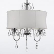 Gallery Lighting 834-3 white - Crystal Chandelier With Large White Shade