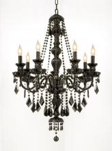 Gallery Lighting 490-7 black - JET BLACK CRYSTAL CHANDELIER