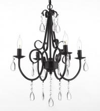 Gallery Lighting SCL1459 - 4 Lights Chandelier With Crystals Black Finish