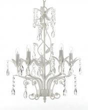 Gallery Lighting SCL1529 - 5 Lights Chandelier With Crystals White Finish