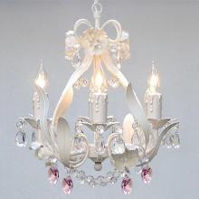 Gallery Lighting 326-4 pink hearts - WROUGHT IRON FLORAL CHANDELIER