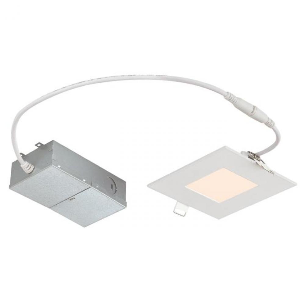 10W Slim Square Recessed LED Downlight 4&#34; Dimmable 3000K, 120 Volt, Box