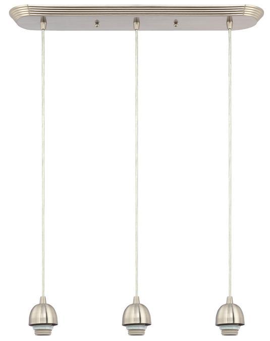 3 Light Mini Pendant Brushed Nickel Finish