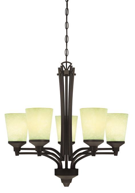 5 Light Chandelier Oil Rubbed Bronze Finish Smoldering Scavo Glass