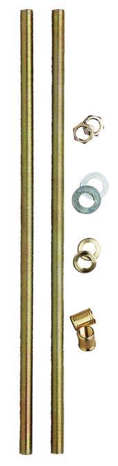 12&#34; All-Thread Lamp Pipe Kit Zinc-Plated Steel