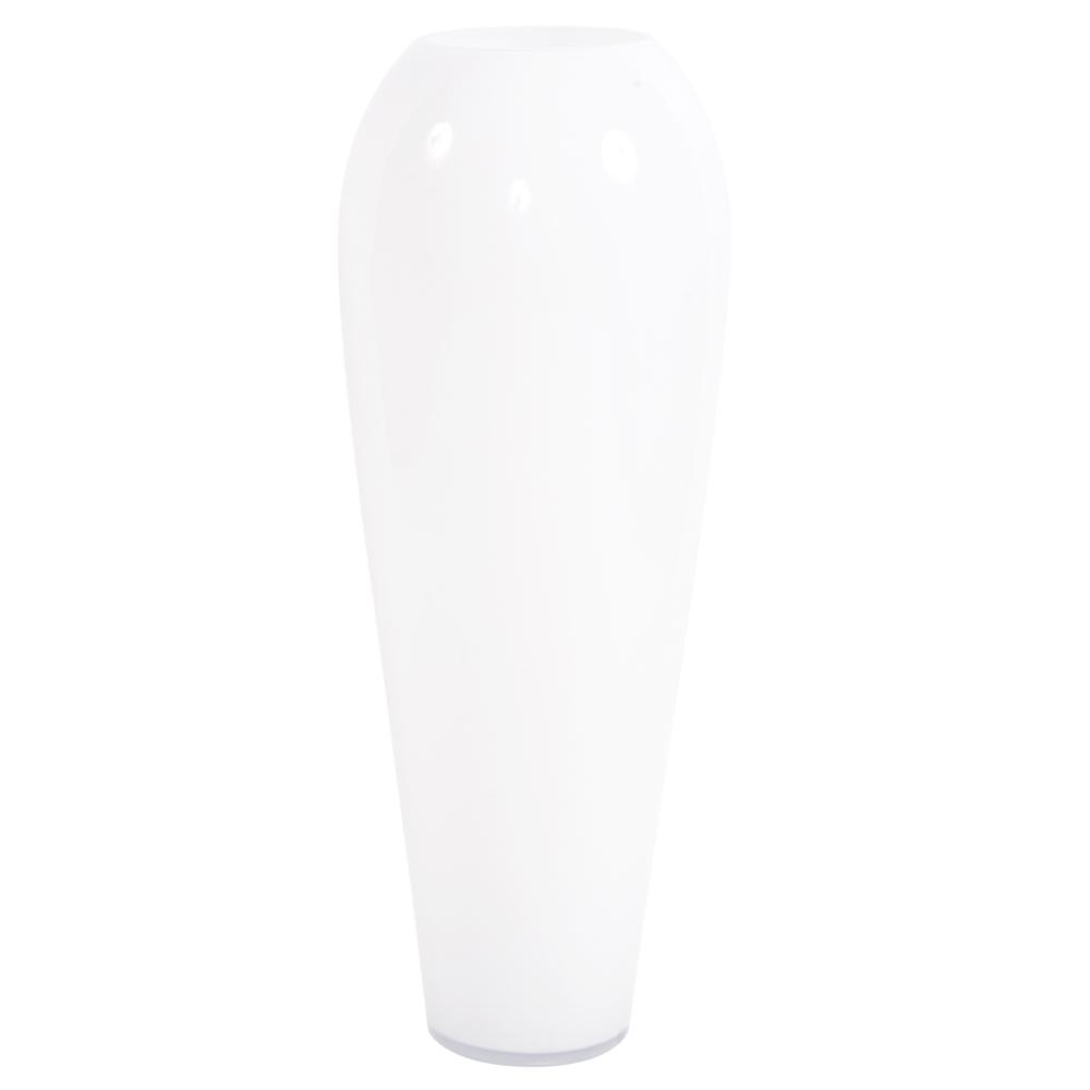 Hand Blown White Glass Oversized Vase - Large