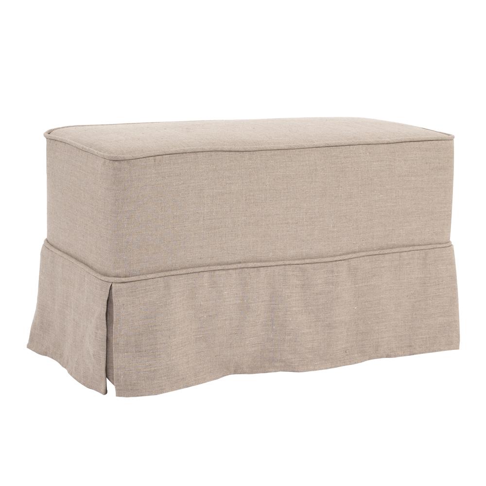 Universal Bench Cover Linen Slub Natural - Skirted (Cover Only)