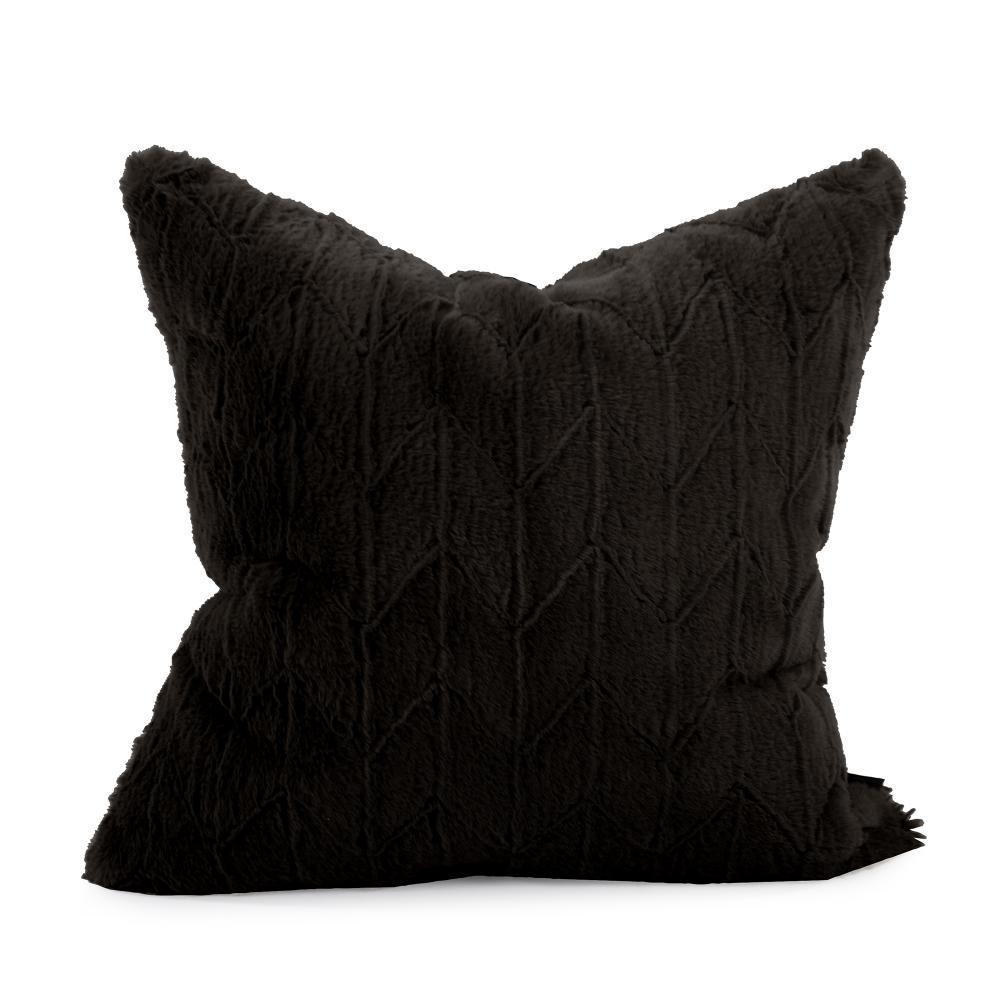 20&#34; x 20&#34; Angora Ebony Pillow - Poly Insert
