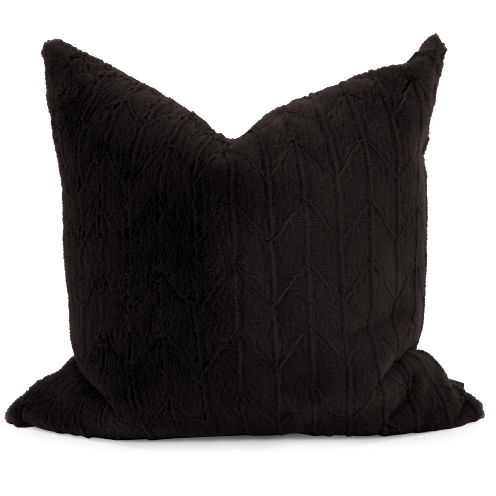 24&#34; x 24&#34; Angora Ebony Pillow - Down Fill