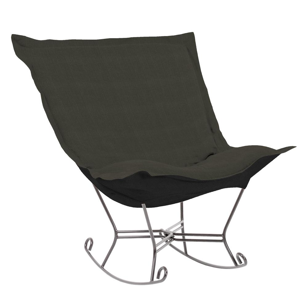 Scroll Puff Rocker Sterling Charcoal Titanium Frame