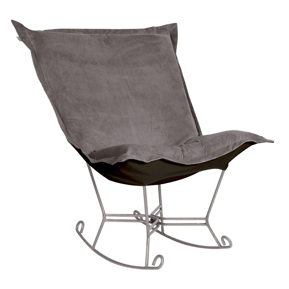 Scroll Puff Rocker Bella Pewter Titanium Frame