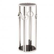 Howard Elliott 48016 - Stainless Steel Pedestal with Black Tempered Glass and Acrylic Ball Details, Large