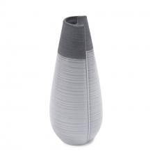 Howard Elliott 42060 - Rolled Two Tone Gray Vase, Medium