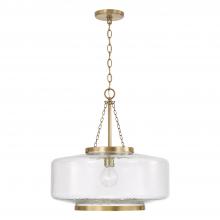 Capital Canada 355311AD - 1-Light Cloche Pendant in Aged Brass with Organic Hammered Glass