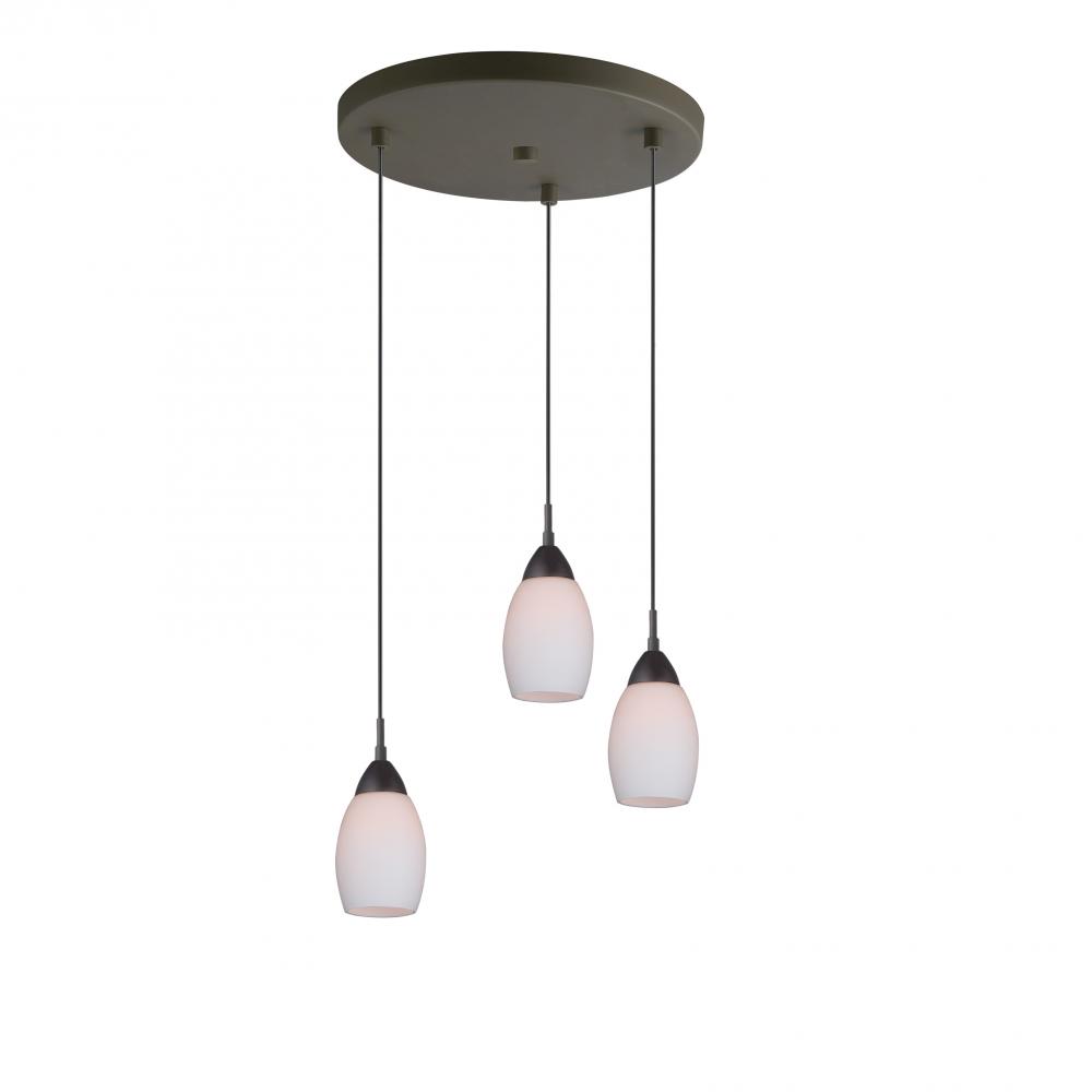 Woodbridge Lighting 13224MEB-C20401 Venezia Opal 3-Light Cluster