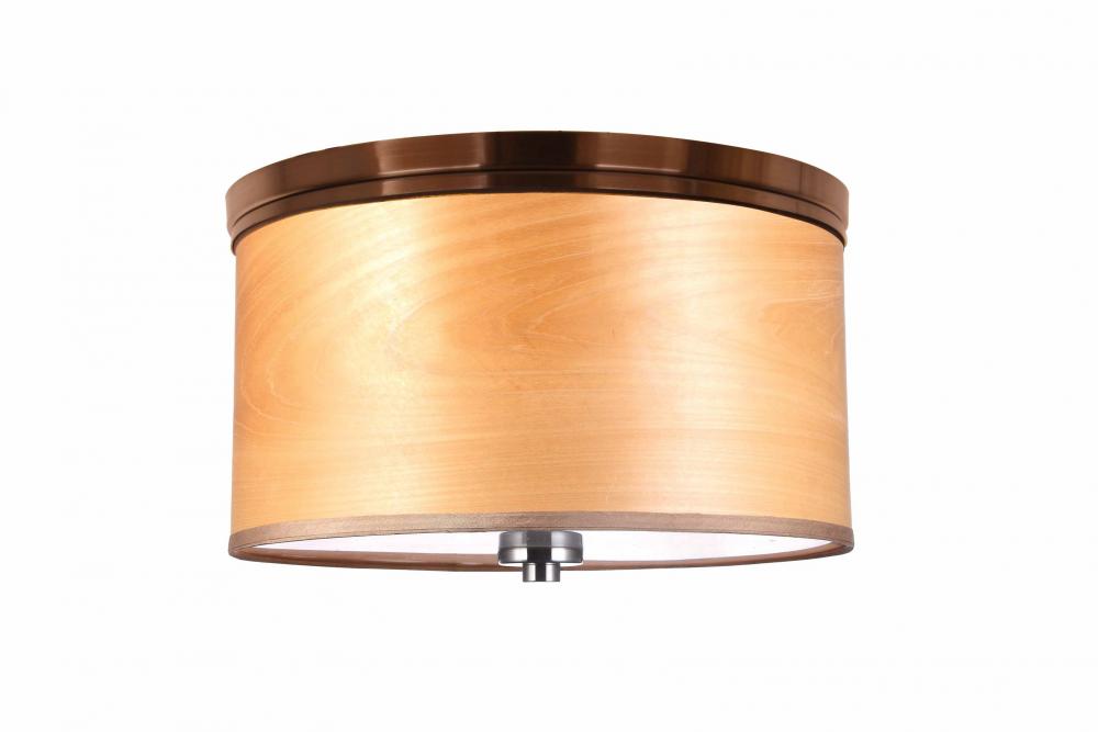 Woodbridge Lighting 15830STN-SV1150N Hudson Veneer Shade Flush Mount