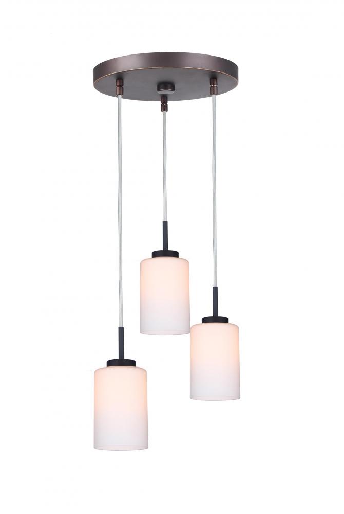 Woodbridge Lighting 16324MEB-C10455 Charlotte 3-Light Cluster Pendant