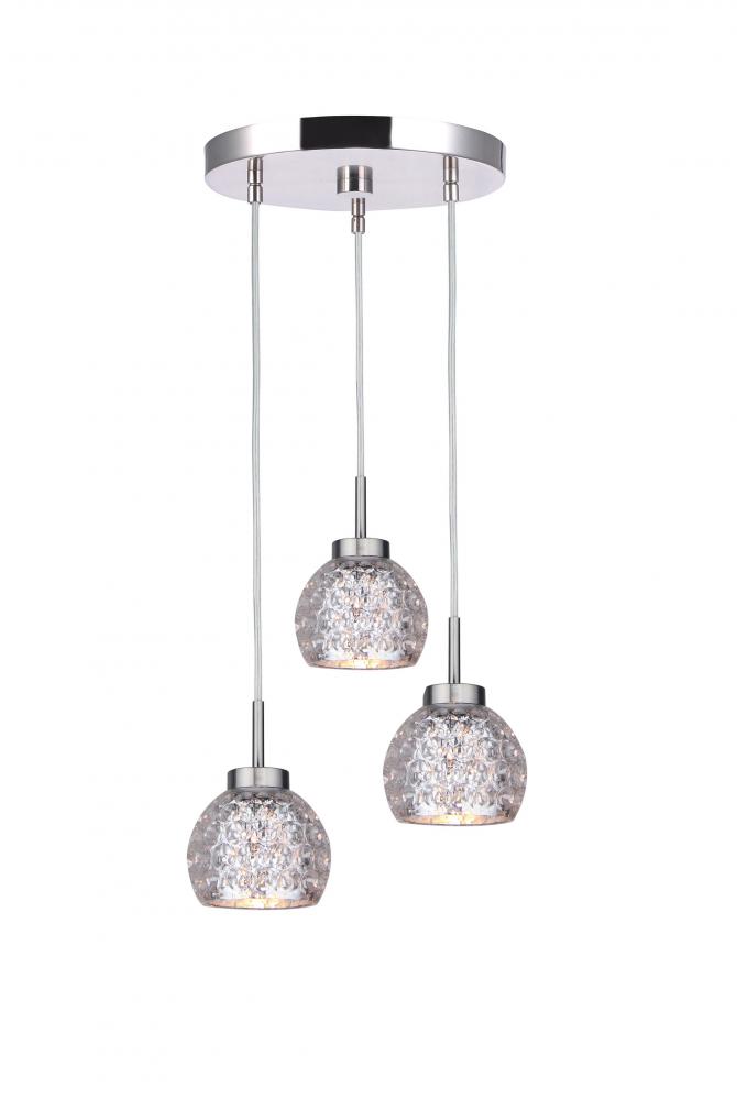 Woodbridge Lighting 16324STN-C00514 Charlotte 3-Light Cluster Pendant