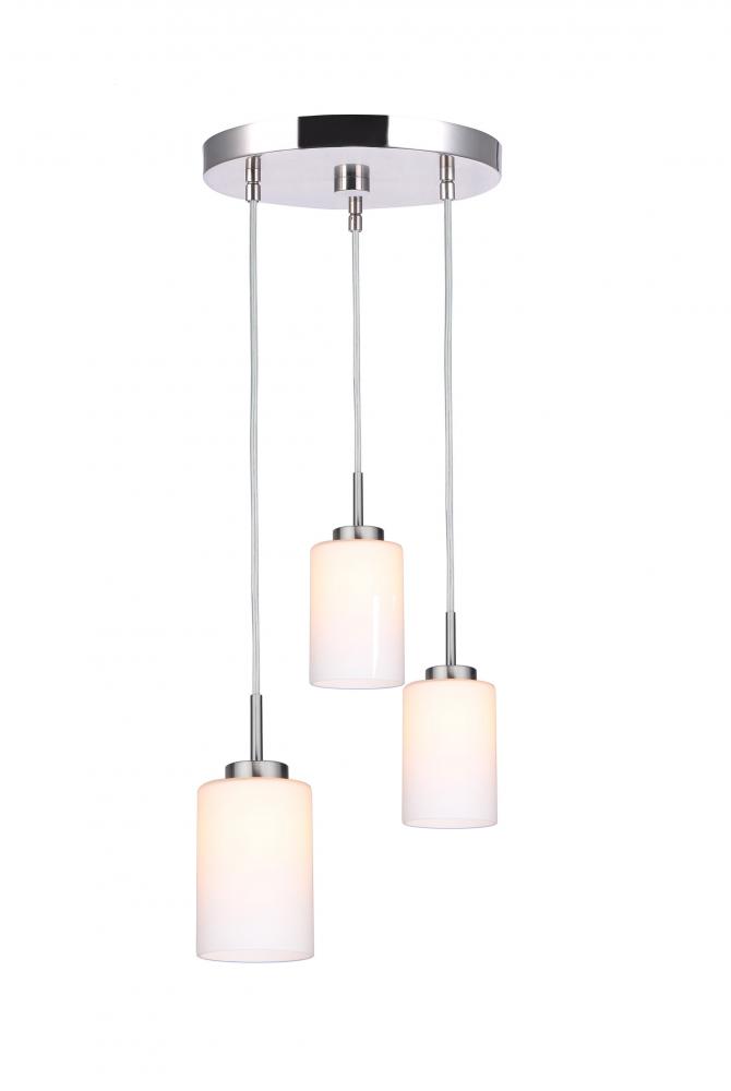 Woodbridge Lighting 16324STN-C10455 Charlotte 3-Light Cluster Pendant