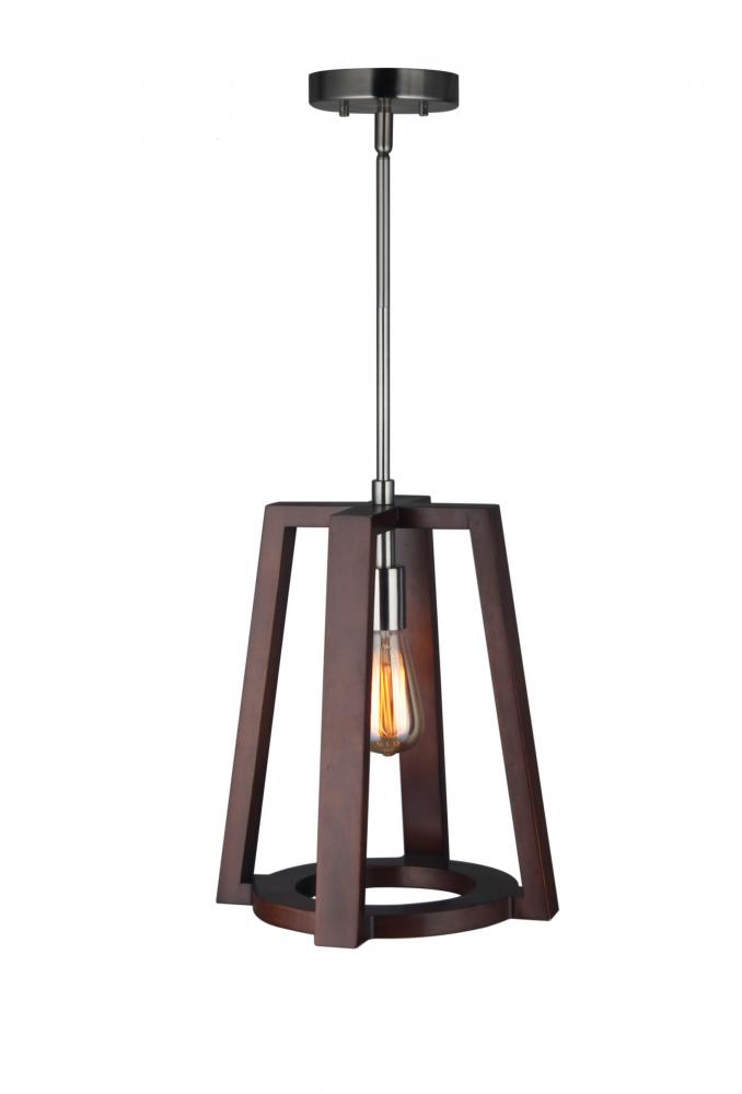 Woodbridge Lighting 17226STN-WLL1WN Bella Wood Mid-pendant