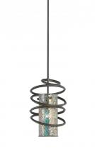 Woodbridge 12523BLK-M10IRI - 1-Light Black Mini Pendant