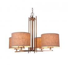 Woodbridge 15814STN-S10801 - Woodbridge Lighting 15814STN-S10801 Hudson 4-light Fabric Shade Chandelier