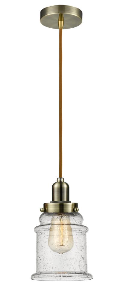 Whitney - 1 Light - 8 inch - Antique Brass - Cord hung - Mini Pendant