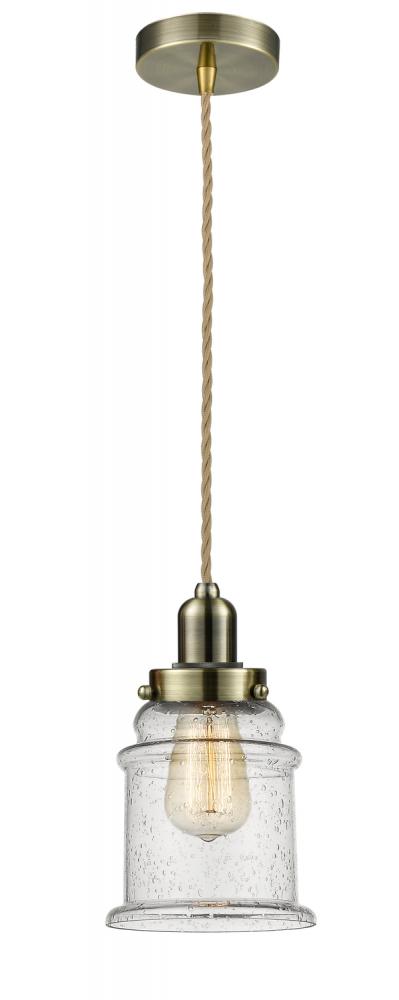 Whitney - 1 Light - 8 inch - Antique Brass - Cord hung - Mini Pendant