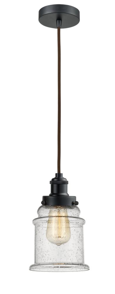 Edison - 1 Light - 8 inch - Matte Black - Cord hung - Mini Pendant