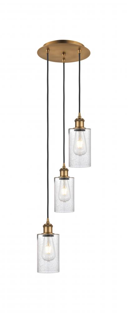 Clymer - 3 Light - 10 inch - Brushed Brass - Cord Hung - Multi Pendant