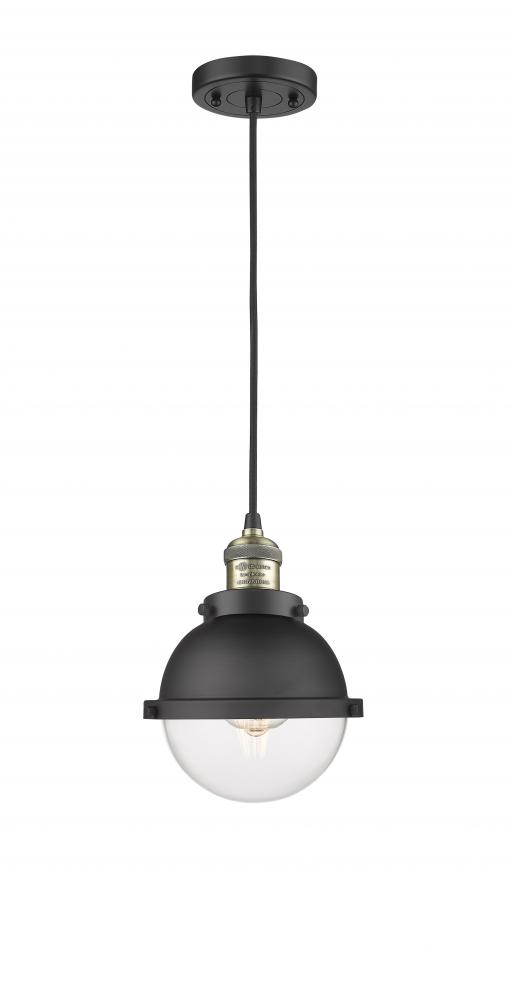 Hampden - 1 Light - 7 inch - Black Antique Brass - Cord hung - Mini Pendant