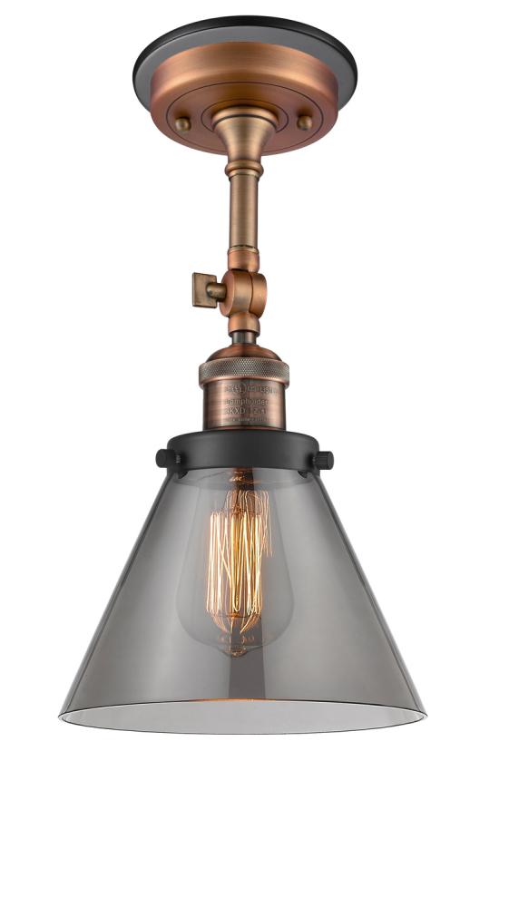 Cone - 1 Light - 8 inch - Antique Copper - Semi-Flush Mount