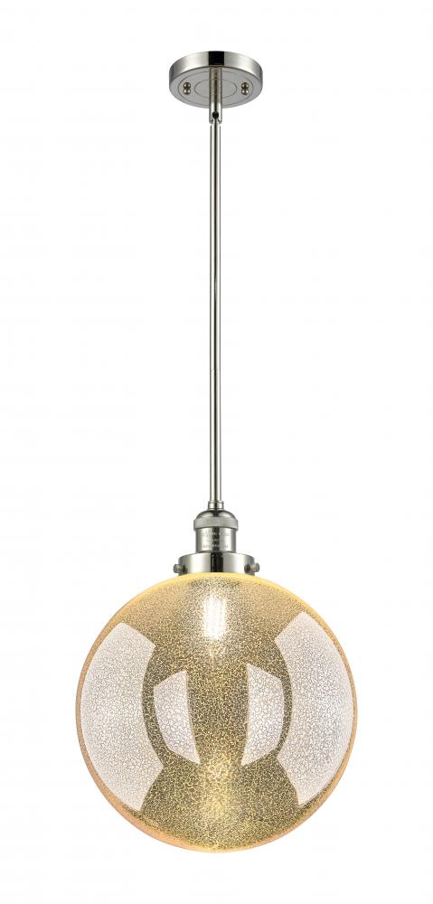 Beacon - 1 Light - 12 inch - Polished Nickel - Stem Hung - Mini Pendant