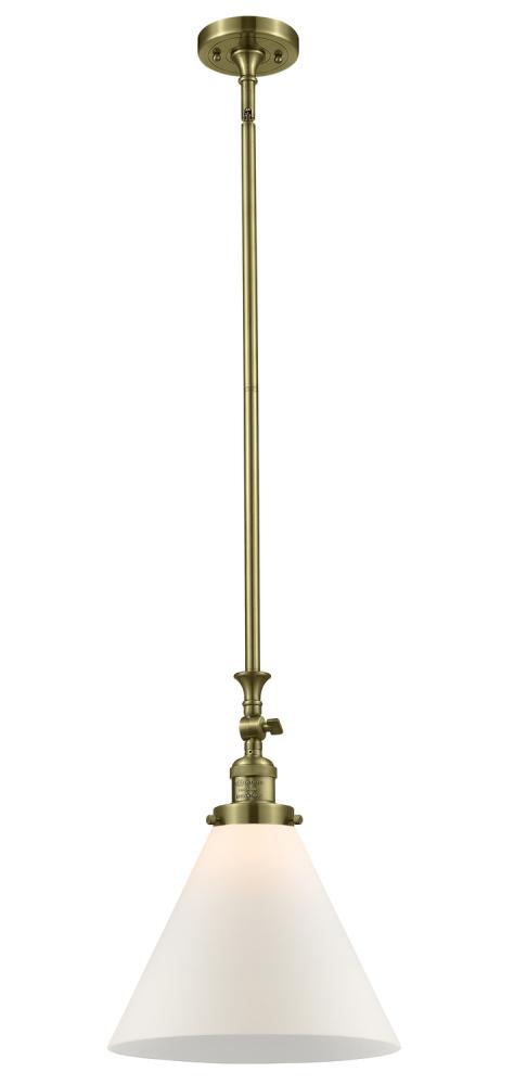 Cone - 1 Light - 12 inch - Antique Brass - Stem Hung - Mini Pendant