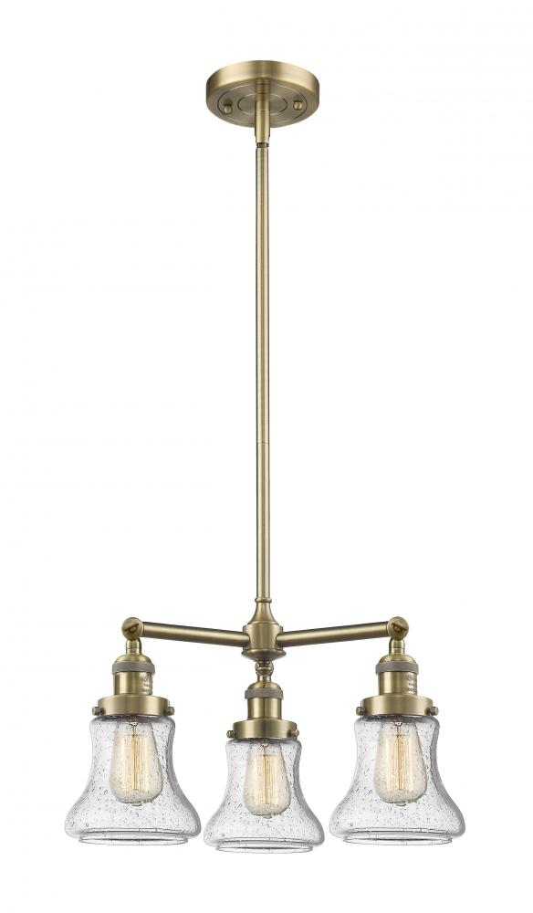 Bellmont - 3 Light - 18 inch - Antique Brass - Stem Hung - Chandelier