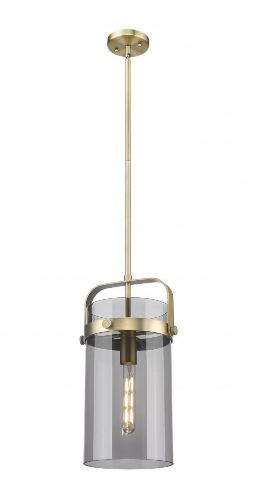 Pilaster - 1 Light - 8 inch Glass - Brushed Brass - Pendant