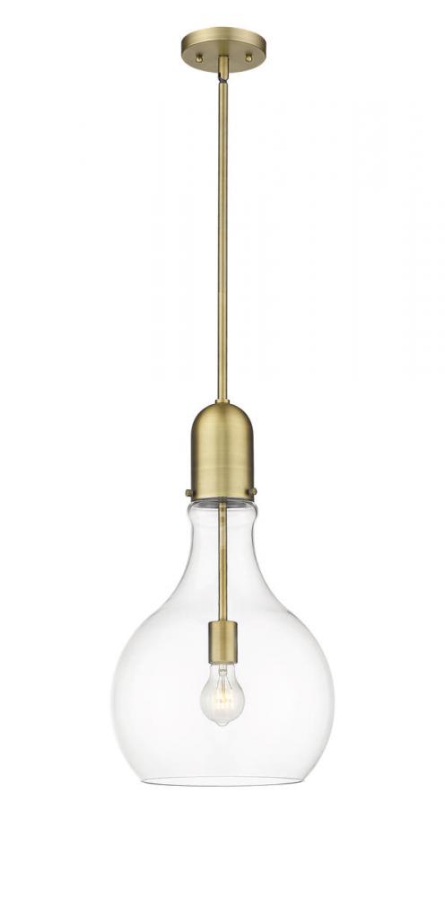 Amherst - 1 Light - 12 inch - Brushed Brass - Stem hung - Mini Pendant