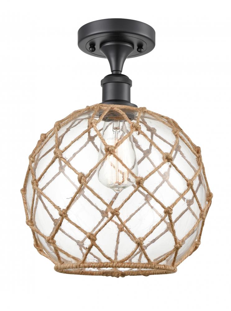 Farmhouse Rope - 1 Light - 10 inch - Matte Black - Semi-Flush Mount