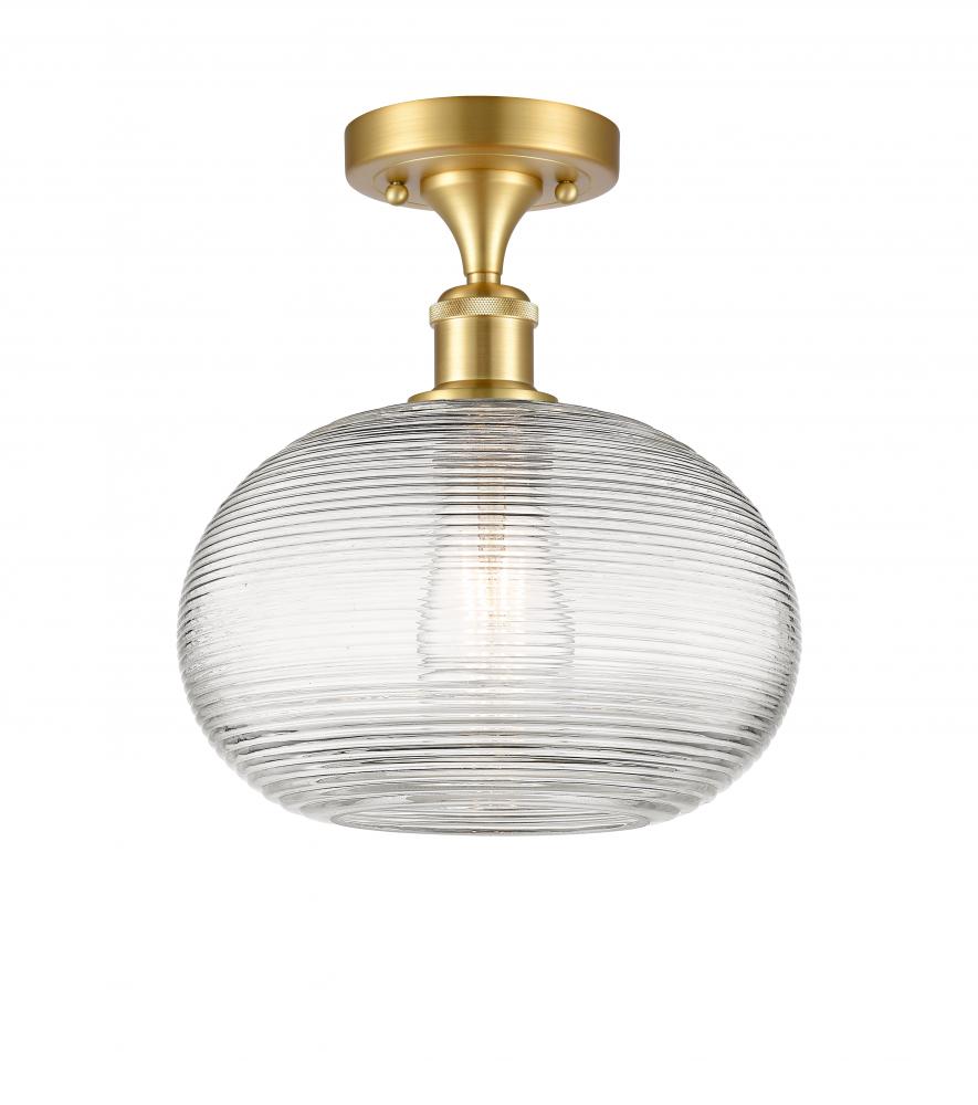 Ithaca - 1 Light - 10 inch - Satin Gold - Semi-Flush Mount