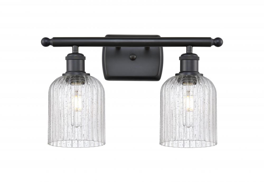 Bridal Veil - 2 Light - 15 inch - Matte Black - Bath Vanity Light