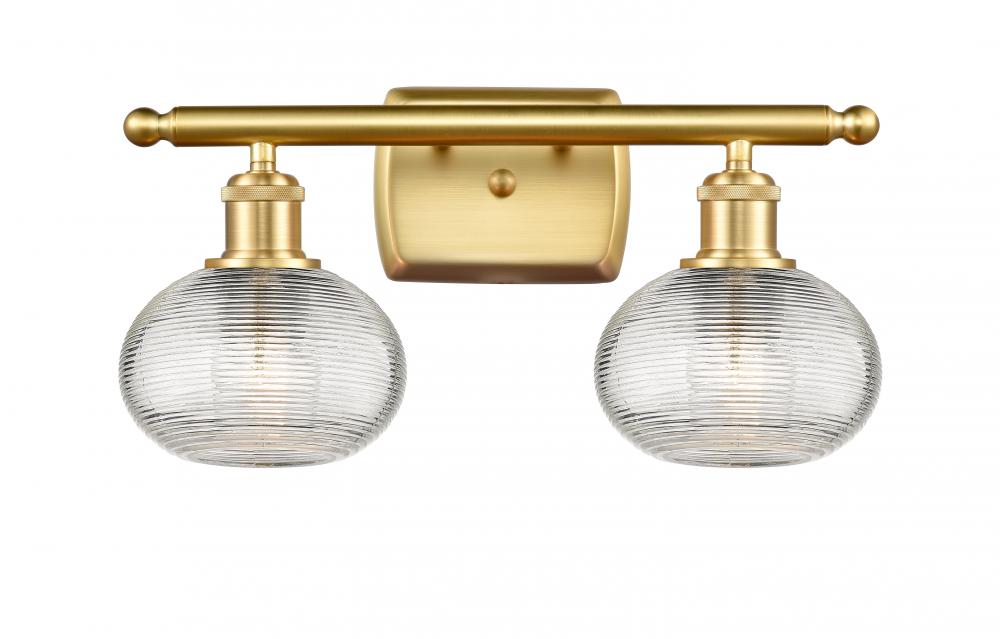 Ithaca - 2 Light - 16 inch - Satin Gold - Bath Vanity Light