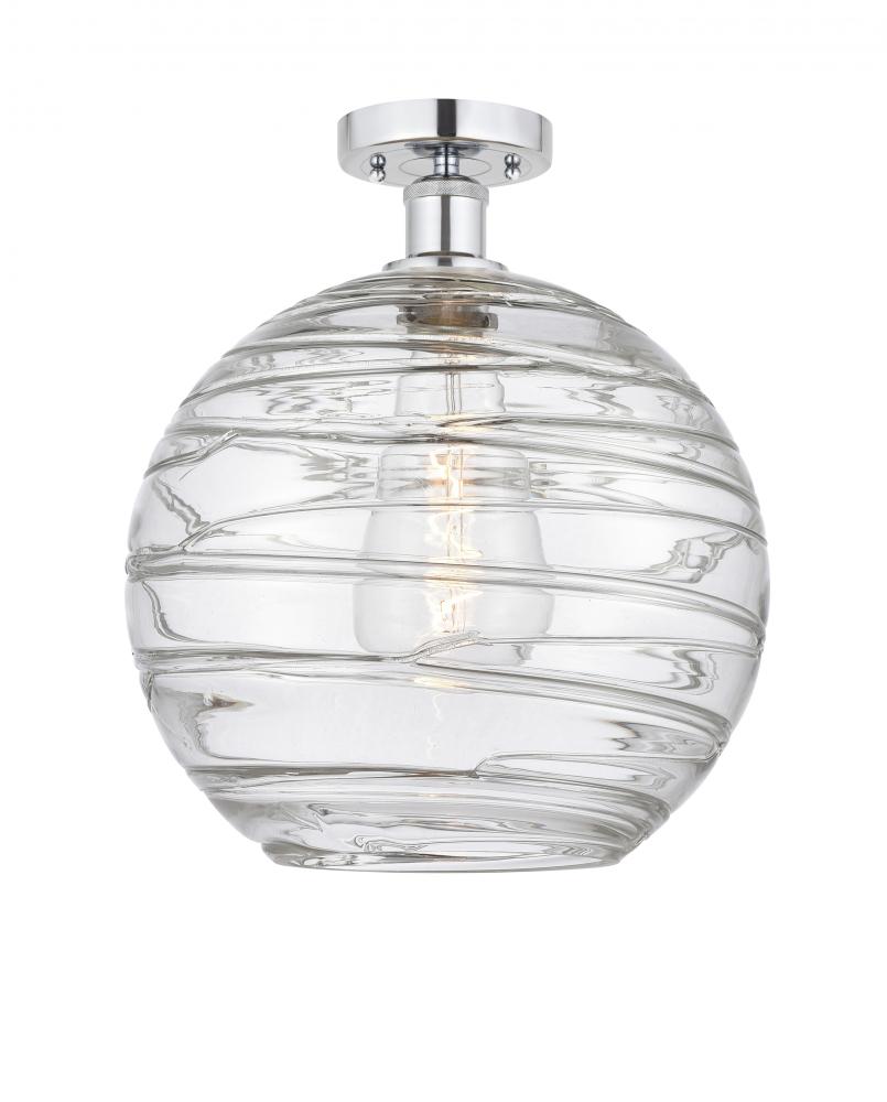 Athens Deco Swirl - 1 Light - 12 inch - Polished Chrome - Semi-Flush Mount