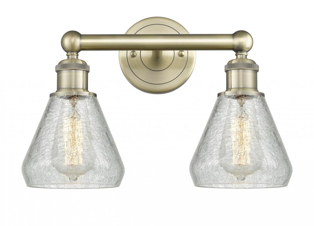 Conesus - 2 Light - 15 inch - Antique Brass - Bath Vanity Light