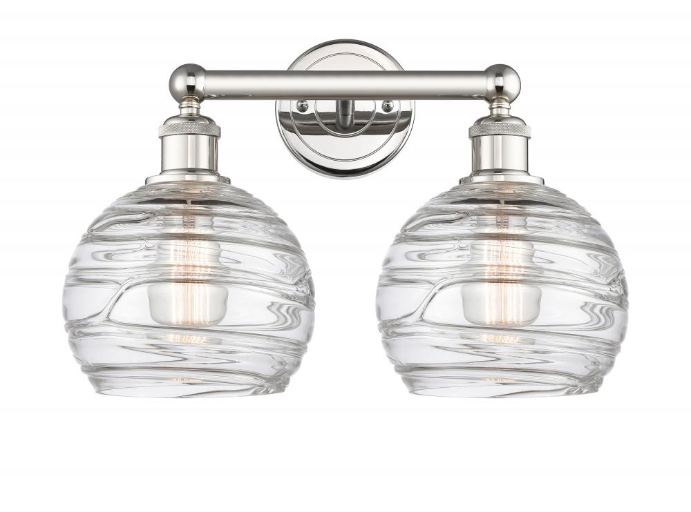 Athens Deco Swirl - 2 Light - 17 inch - Polished Nickel - Bath Vanity Light