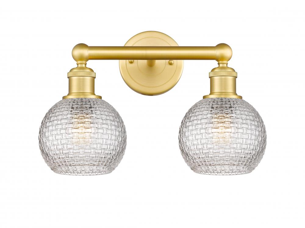 Athens - 2 Light - 15 inch - Satin Gold - Bath Vanity Light